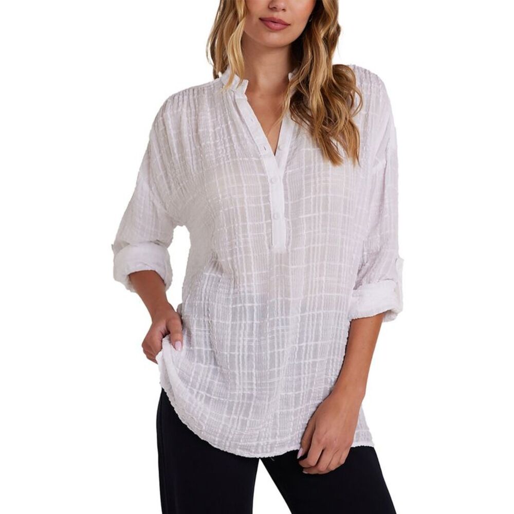 Bella Dahl Womens  Long Sleeve Shirred Pullover